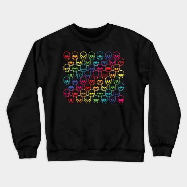 Cool Rainbow Skull Psychedelic Spectrum Tessellation Crewneck Sweatshirt by House_Of_HaHa
